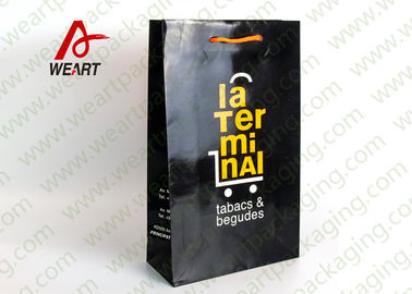 Eco Friendly Yellow Art Paper Bags Customized Size Storage Used